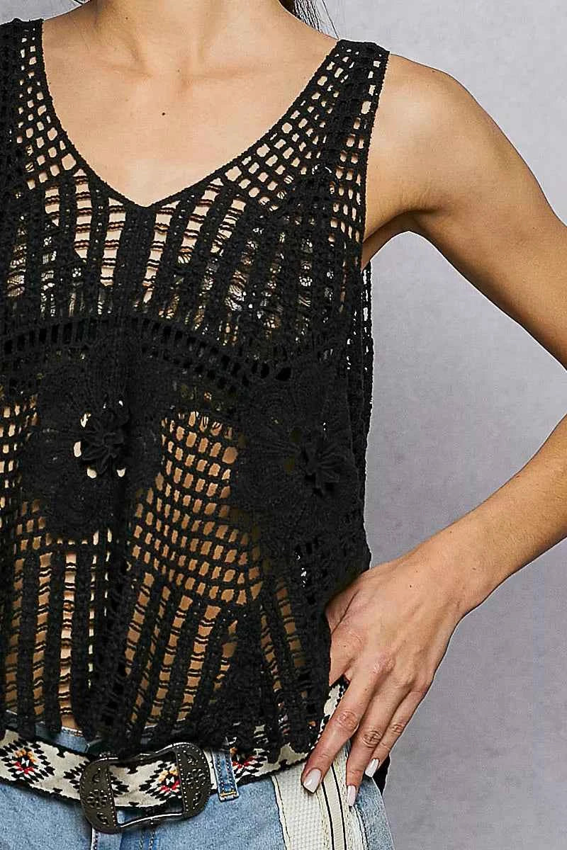 POL Openwork V-Neck Crochet Tank 18ed0c23-b7b6-486a-9209-78e2cfa6cb21-Max-Origin