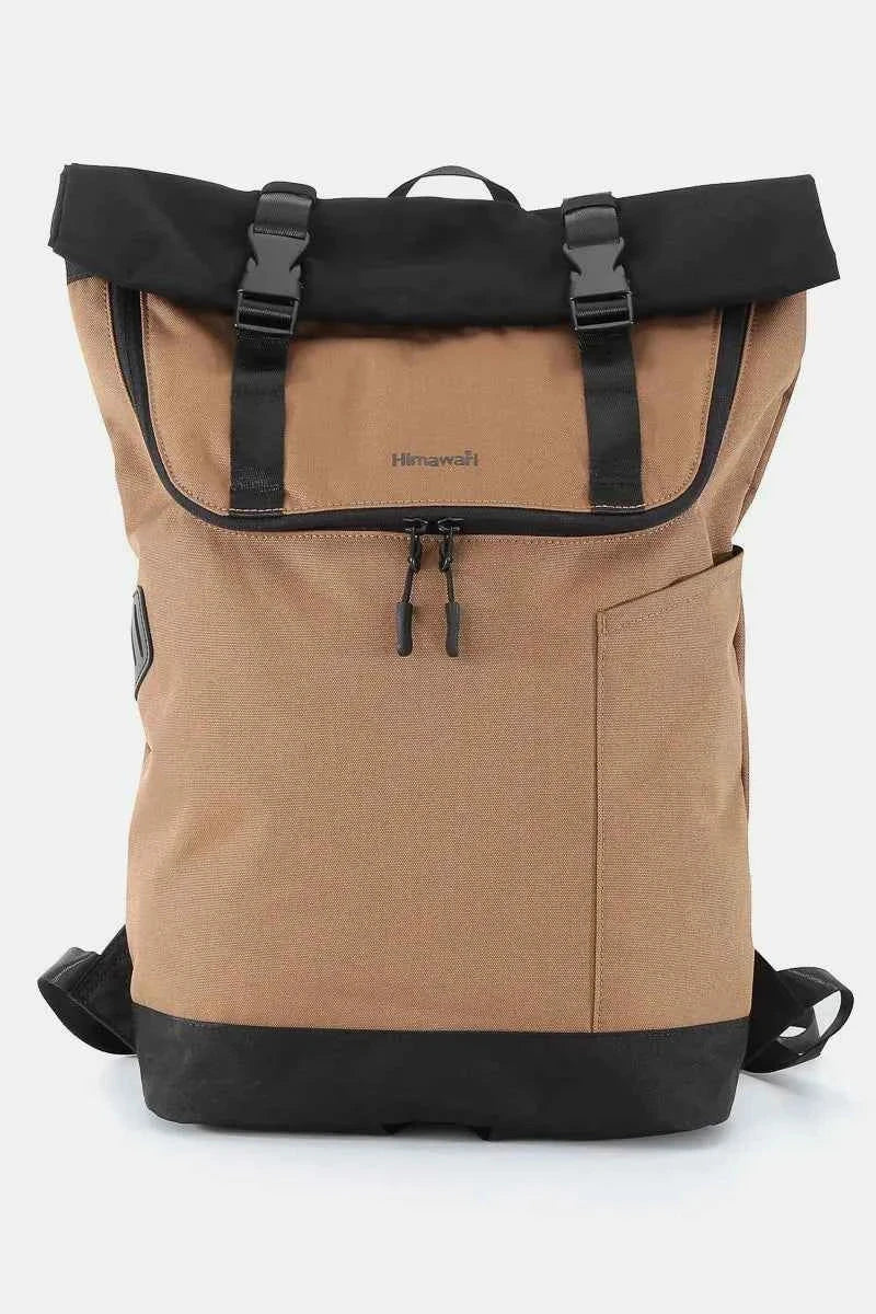 Himawari Contrast Waterproof Canvas Backpack Bag Mocha One Size 18ed6587-cf2b-41d2-bdd7-d7454d3dbad3-Max