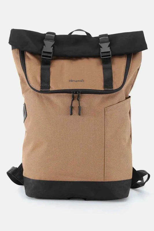 Himawari Contrast Waterproof Canvas Backpack Bag Mocha One Size 18ed6587-cf2b-41d2-bdd7-d7454d3dbad3-Max