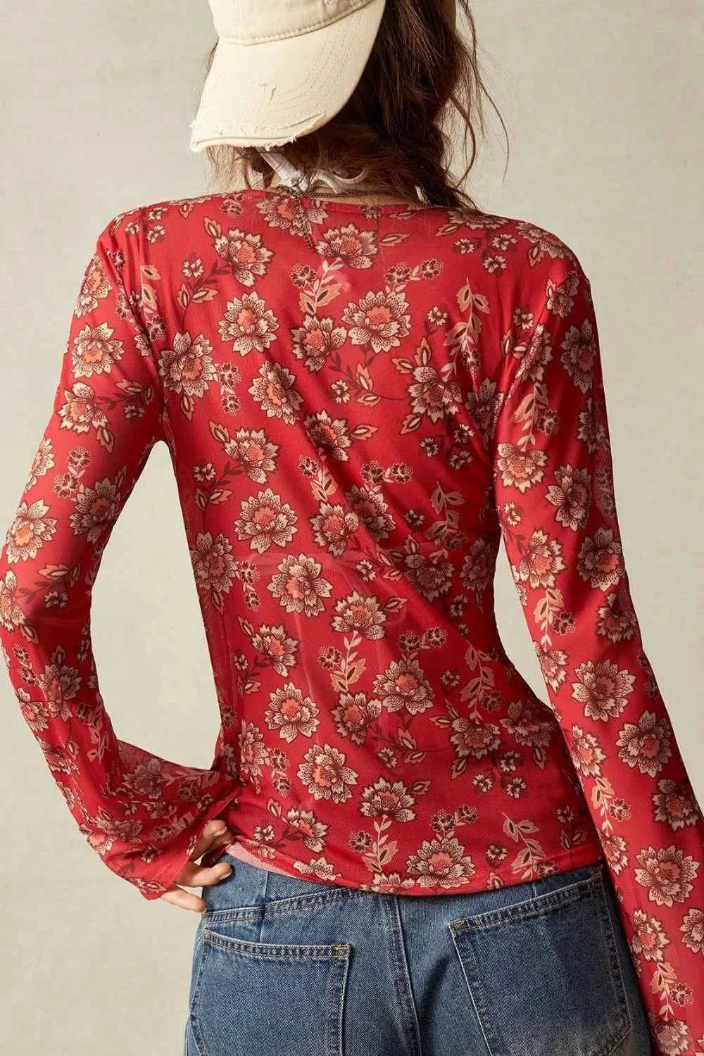 Floral Button-Front Shirt with Bell Sleeves 18edde98-54aa-4c47-8140-42d10facc52f-Max-Origin