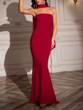 Tube Mermaid Maxi Dress with Scarf Detail Red 18f03581f8ca44da9328a4fed4f8a8ab-Max-Origin