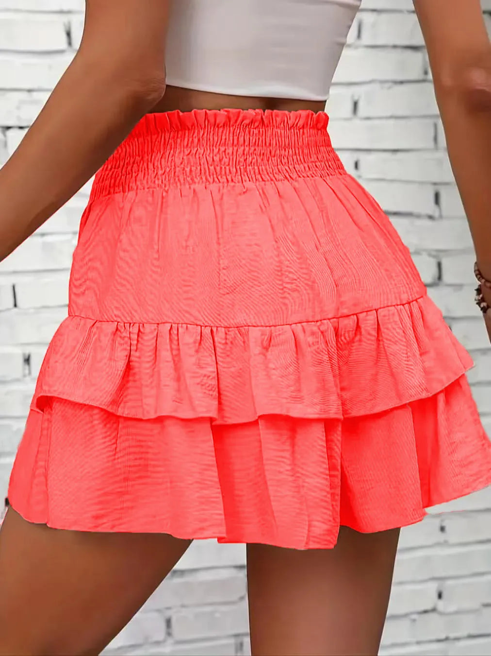 Ruffle Layered High Waist Casual Skort 18f39643-3269-43e1-8dba-a33f142eb661-Max-Origin