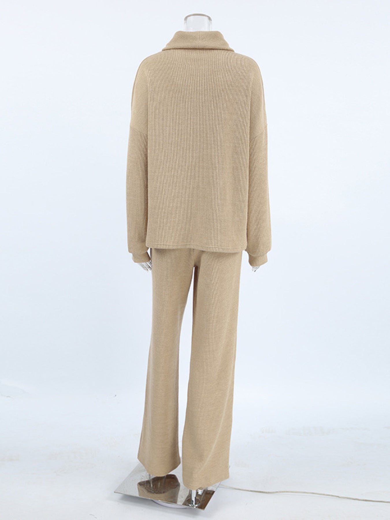 Turtleneck Long Sleeve Top and Pants Set 191633a6b048421688c3743a9c4352e7-Max