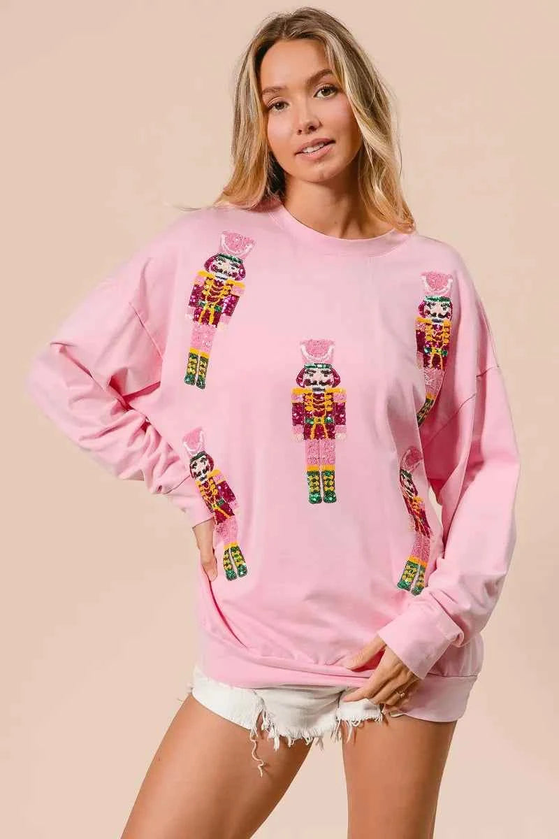 BiBi Sequin Nutcrackers Embroidery Christmas Sweatshirt 191d511d5de64915b76f94b067809ae8-Max-Origin