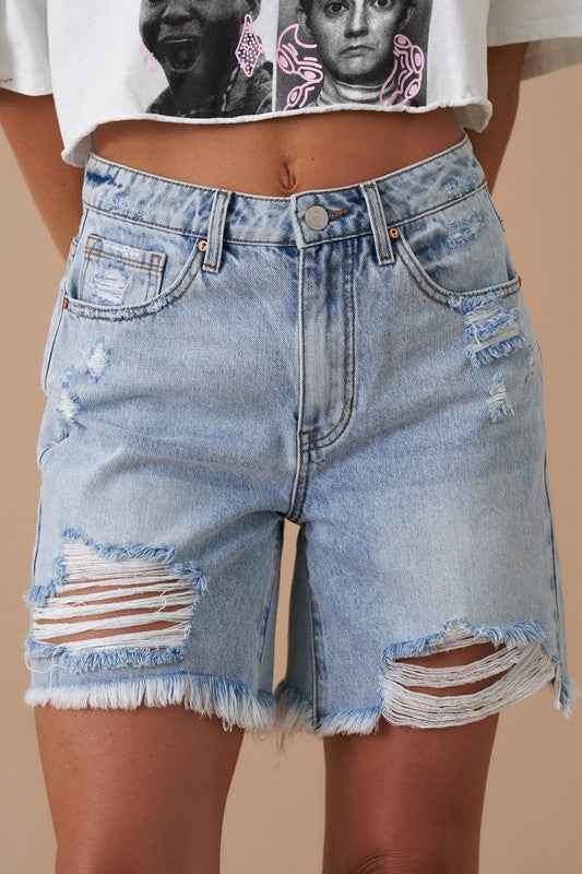 High Rise Bermuda Denim Shorts LIGHT S 19276909_522dd36e-c8c5-4d33-ba7f-aa97eaf5ea0b