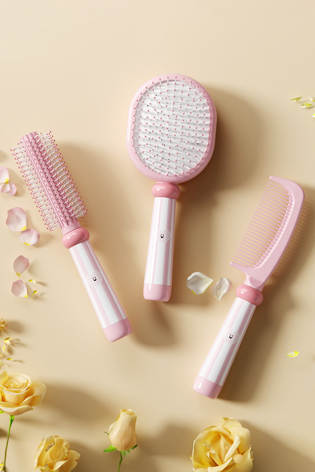 Pink 2 in 1 Round Spherical Air Cushion Detangle Comb 1929cba3b61189d3