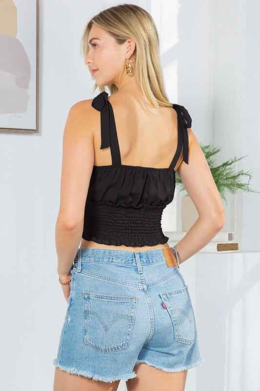 Cut Out Tie Shoulder Smocked Waist Top 19309851_e3439ba8-1bf7-4b52-87cc-272a23a7cf4a
