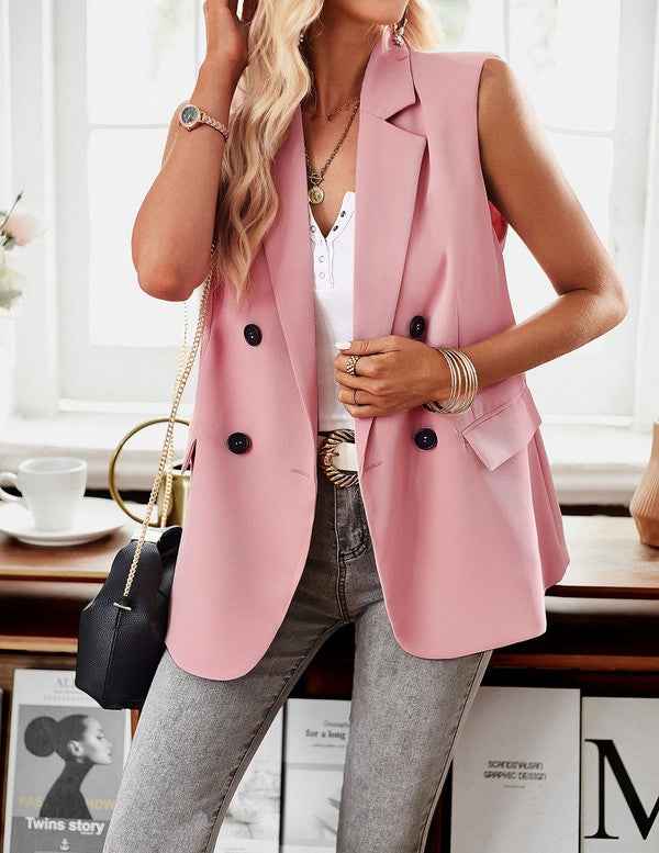 Double breasted blazer vest Pink 19344595_64cd377c-eb21-427a-91b4-46c8e923e4db