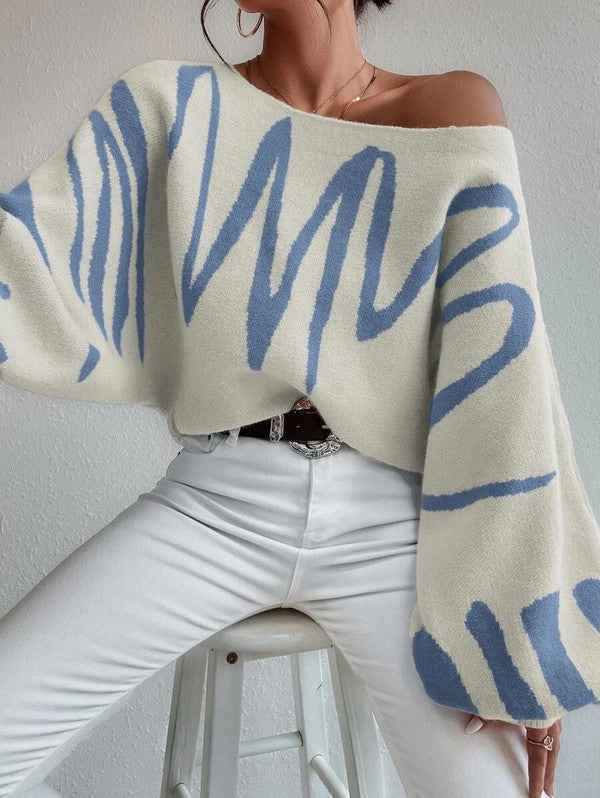 Oversized balloon sleeve sweater white 19351219_b5f02eb9-9e73-48d2-9e85-29e820c6640e
