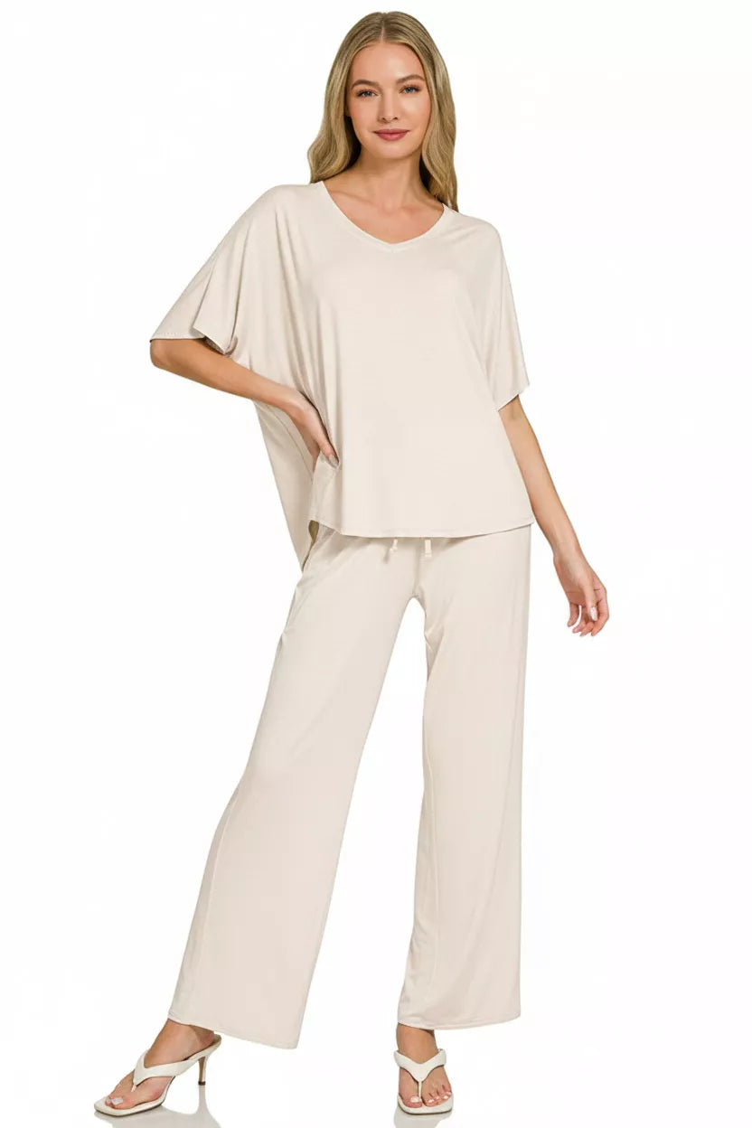 Zenana V-Neck Oversized Top & Pants Set 19427c3b-2667-4e20-99bc-51b9e8f26adc-Max-Origin