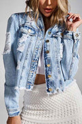 Cropped denim jacket Light Blue 19462961_f47a8f0a-6963-4bca-bdc1-49d373a02439