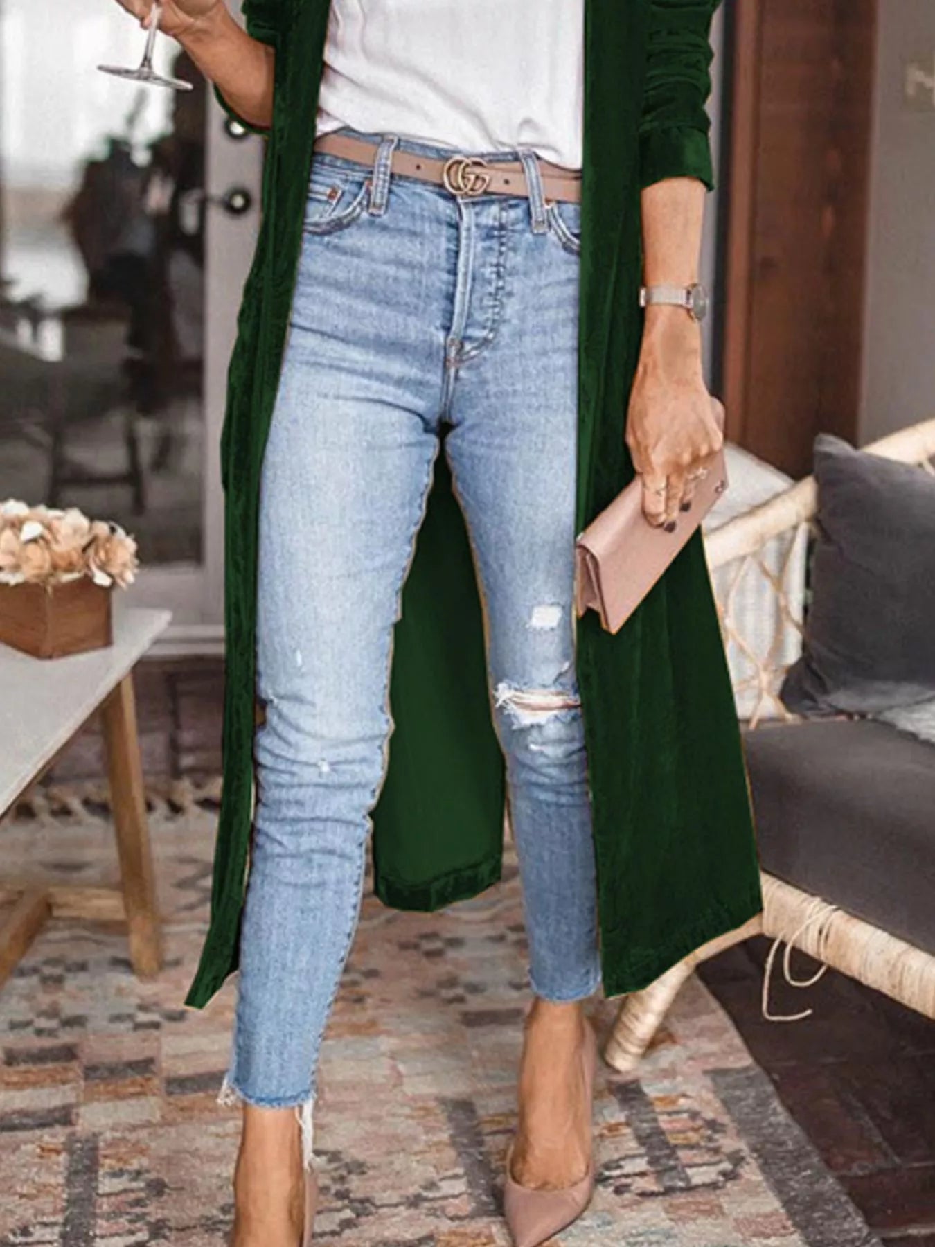 Open Front Long Sleeve Longline Cardigan 1947740f-6280-48e6-9a8f-76a071089440-Max-Origin