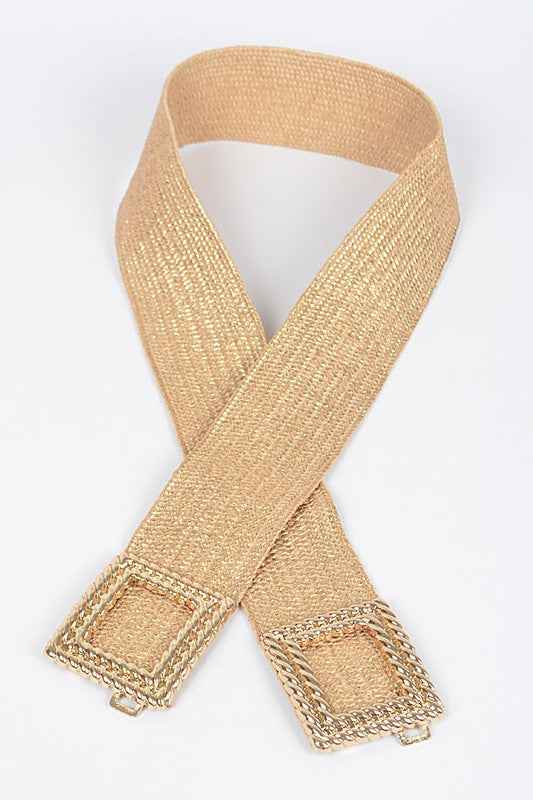 Double Buckle Metallic Faux Straw Elastic Belt 19519913_23c3912b-c06f-4d3f-80c7-cfd510957249
