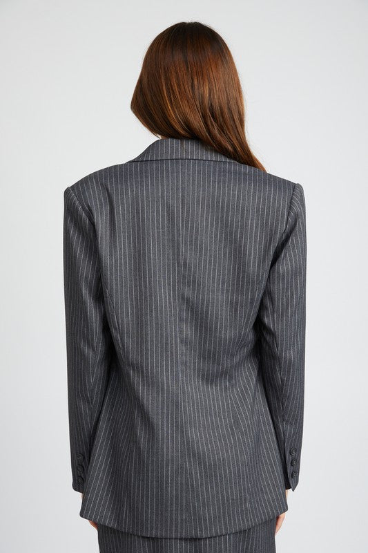Pin striped blazer jacket 19609088_0ec8516c-ed9a-43bd-b43b-010c7d36b591