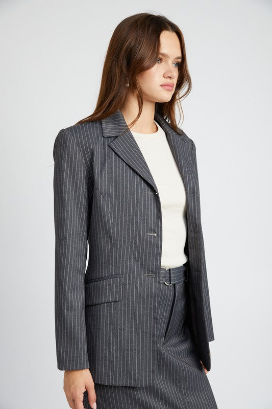 Pin striped blazer jacket 19609088_c6da6892-6c73-4c8c-b654-2bc9a77e188a
