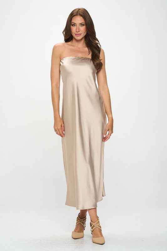 Silky Satin Tube Draped Dress 19617420_51fe03f8-0800-47a7-9fc2-946834eb465e