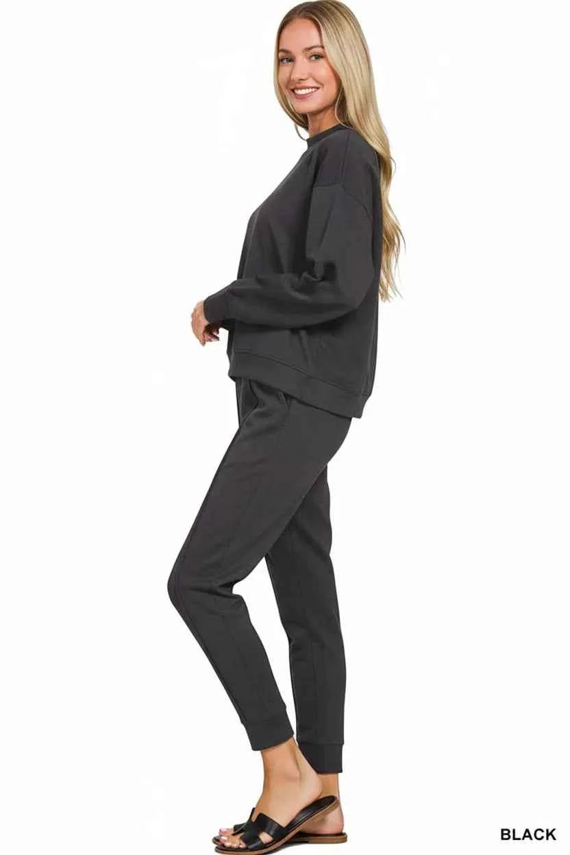 Zenana Scuba Mock Neck Sweatshirt and Joggers Set 1961f812-5596-4abd-954b-e26abb21b886-Max-Origin