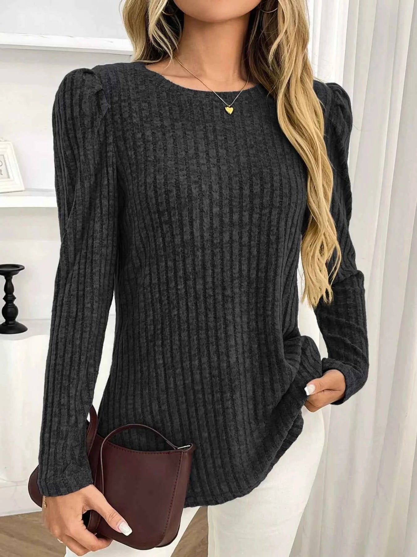 Round Neck Puff Sleeve T-Shirt 1963dcec-be0a-4403-ab4b-90cb57111bf2-Max-Origin