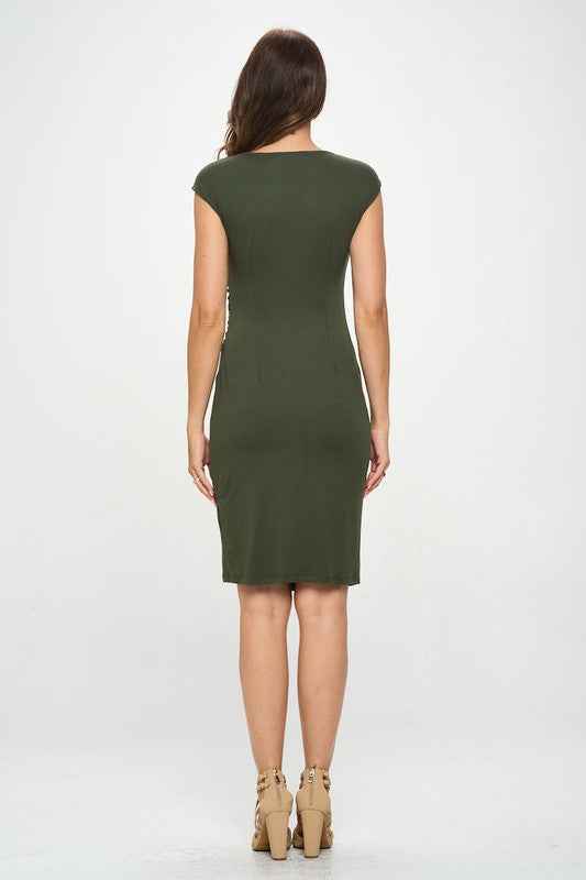 Brushed Knit Short Sleeve Bodycon Dress with Slit 19668802_5dfb30dc-7bc8-4635-b6b0-fd6cec0b40dc