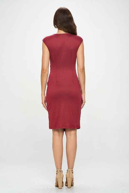 Brushed Knit Short Sleeve Bodycon Dress with Slit 19668803_c99555c2-8110-49d7-bd94-c1fbbbb5b840