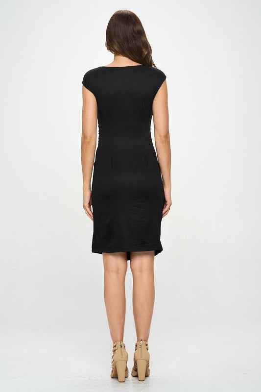 Brushed Knit Short Sleeve Bodycon Dress with Slit 19668804_7f1d1998-0af2-4645-bdc0-9778830395cd