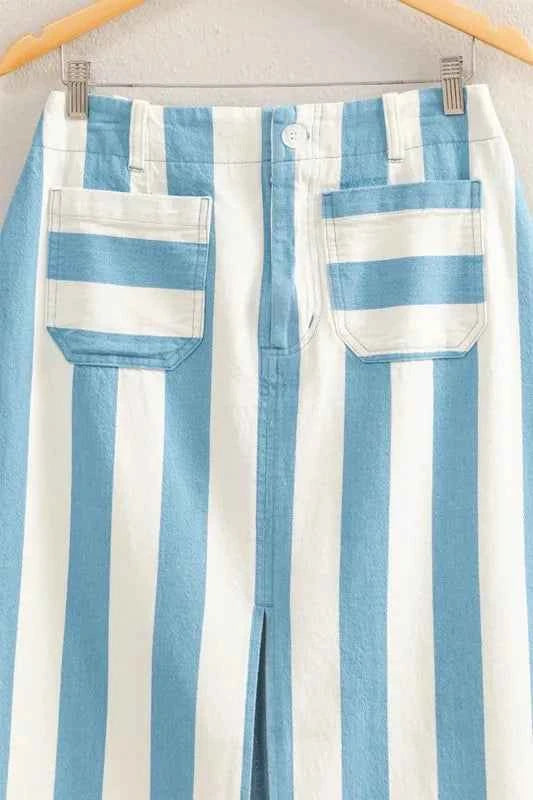 HYFVE Striped Pocket Detail Maxi Skirt 19703df086314c4cb87c82e48596a0e1-Max-Origin