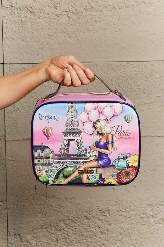 Nicole Lee USA Printed Handbag with Three Pouches 19706e787e674340a9ba1eb6da6d2f68-Max