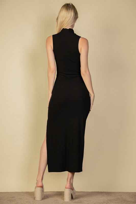 Ribbed Mock Neck Slit Bodycon Dress 19714369_bd71cdf4-a6b9-4844-a5d0-cbc68b7a0e42