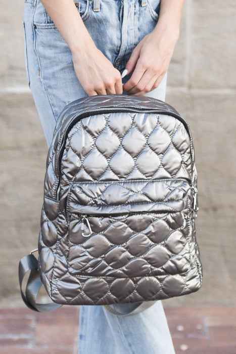 Jade Metallic Puffer Backpack Pewter OneSize 19731646_419af781-76c8-45f6-b3f2-6318de045bb5
