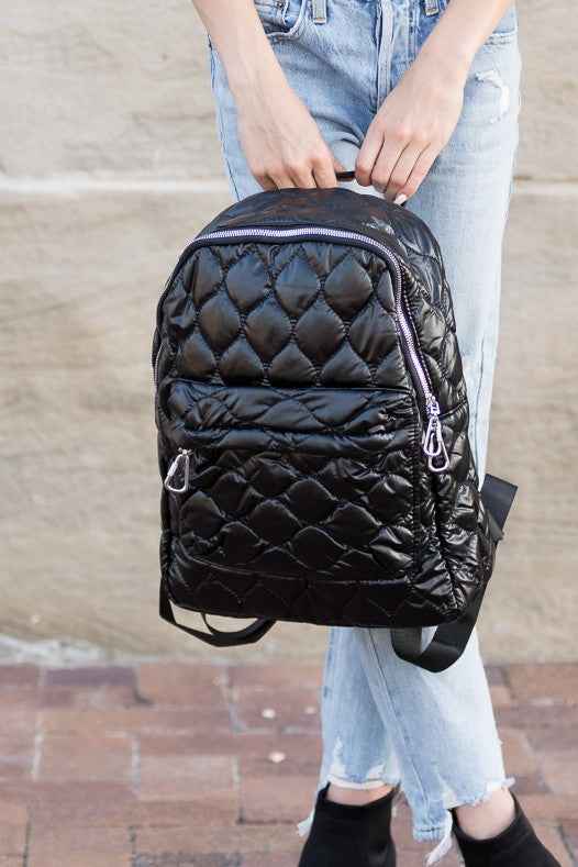 Jade Metallic Puffer Backpack Black OneSize 19731646_6faa7c49-5846-4ea5-bb50-3adf72048d40