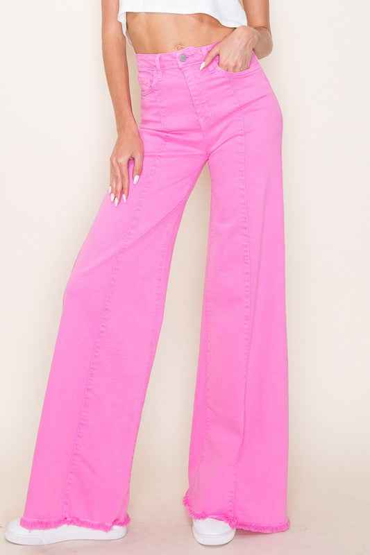Wide leg, denim pants, jeans, western Pink 19783455_7aed6227-acbb-46e0-adfa-c17a8cbc4eb7