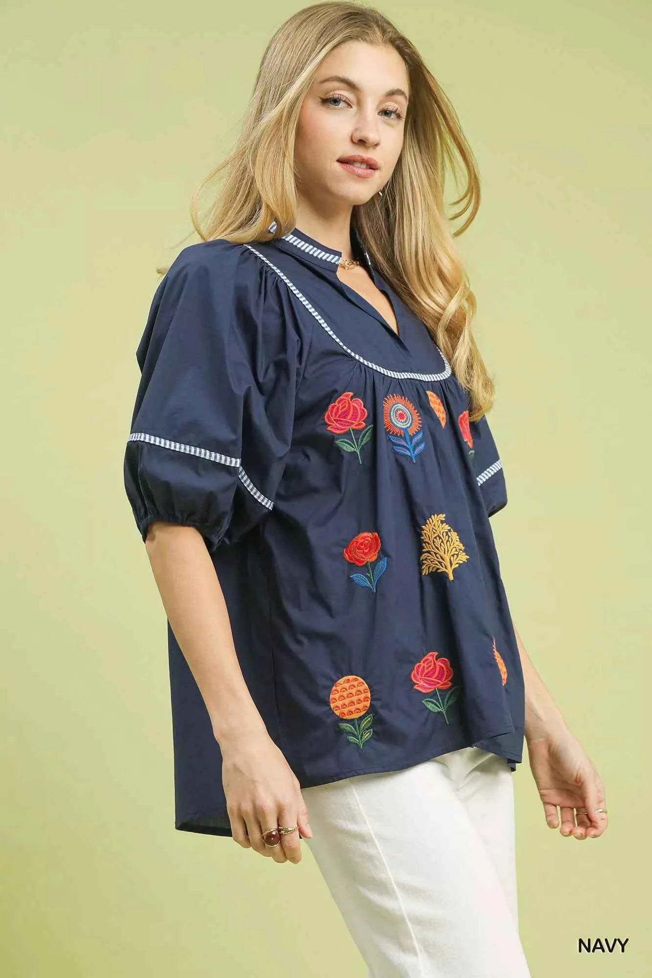 Umgee Embroidered Floral Puff Sleeve Top 1978c047-796d-440a-a910-e239160c3a8c-Max-Origin