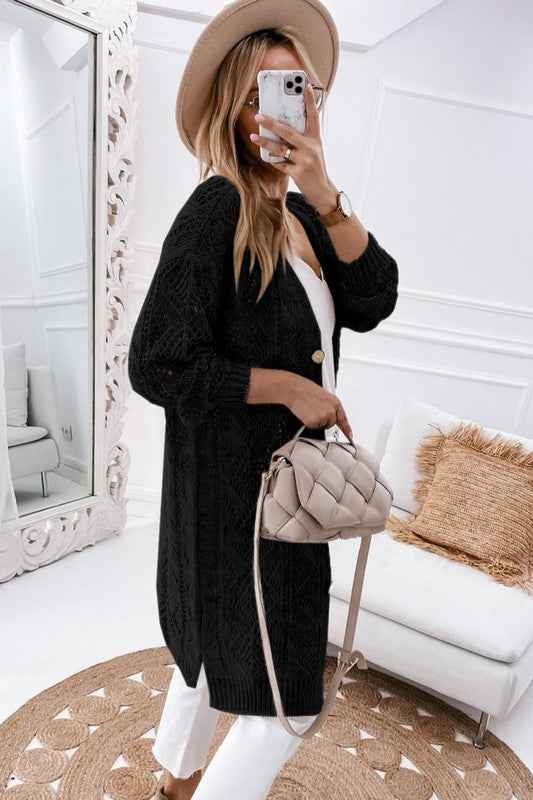 Eyelet sweater button cream black pink cardigan 19807669_276e89f9-442a-469b-87fd-9b91b5797c20