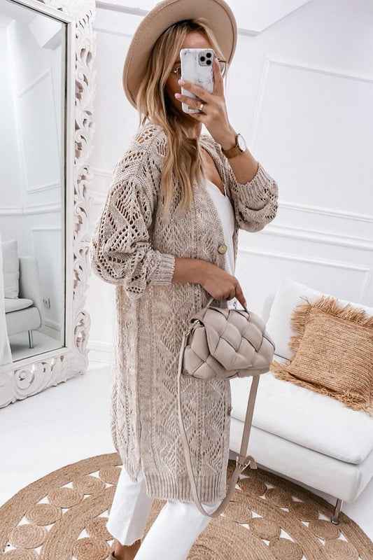 Eyelet sweater button cream black pink cardigan 19807669_b3896c41-cacf-4e6f-b384-9fc1b9f2b901