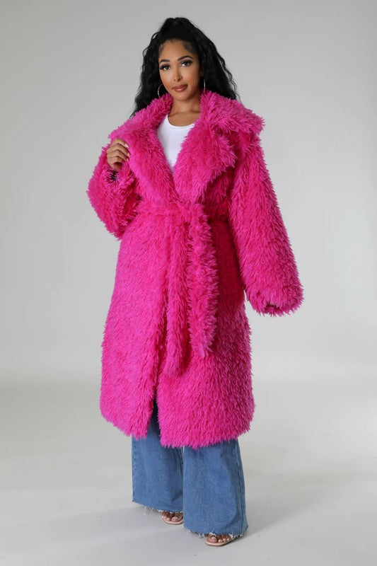 Athina fuzzy fur winter heavy jacket PINK 19841638_c1043cc1-4b04-43c6-89bd-57429ec58559