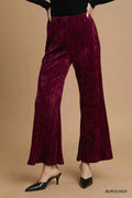 Umgee Velvet Pleated Wide Leg Pants Burgundy 1988208a-6555-42e2-9024-ec2a10621495-Max-Origin