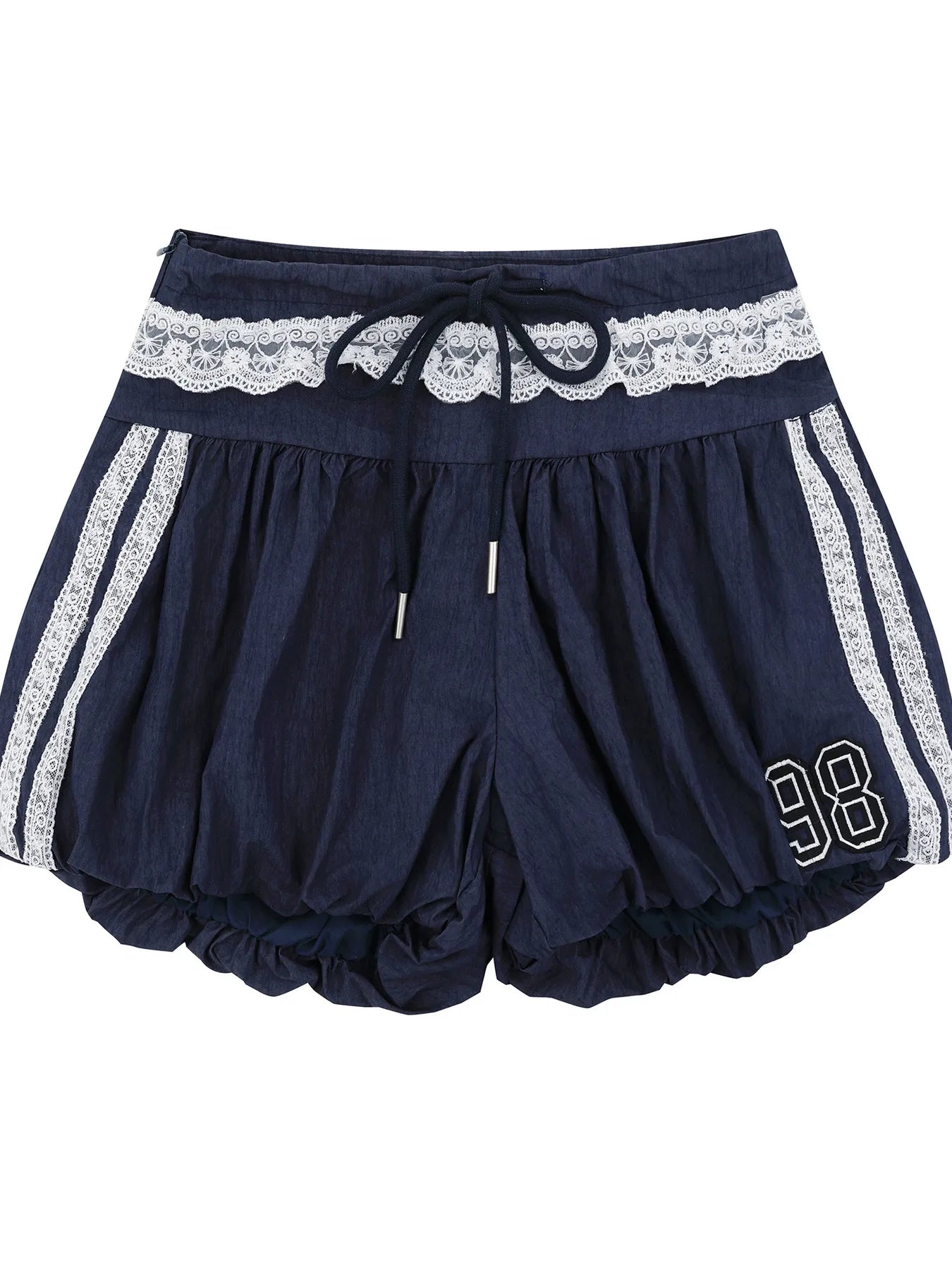 Lace Trim Shorts with Drawstring Blue 198e44a0df3d4485b166fa738f960db5-Max-Origin