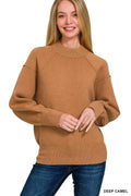Zenana Viscose Mock Neck Exposed Seam Sweater DEEP CAMEL 19a3b0fac08c4476bf19bd56e46ba145-Max-Origin