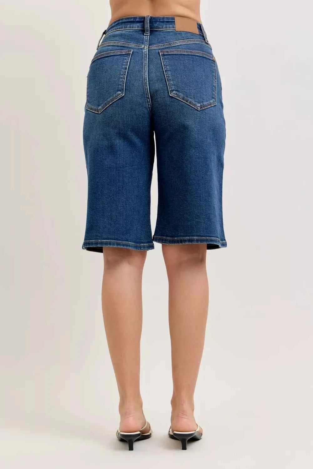 Judy Blue High Waist Bermuda Denim Shorts 19c90394e191463e9b480ed4a39fb392-Max-Origin