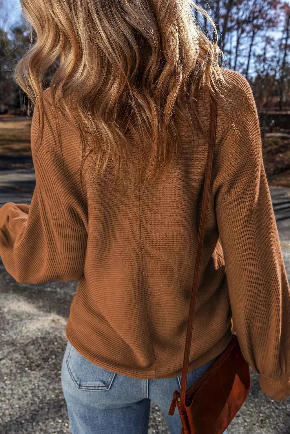 V-Neck Dropped Shoulder Long Sleeve Sweater 19d8287b-3130-4569-a22e-675eb235c53a-Max