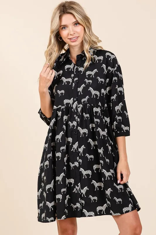 Mittoshop Zebra Print Button Down Shirt Mini Dress 19dca0d3-bdf5-4cb0-abc6-6082cd373514-Max