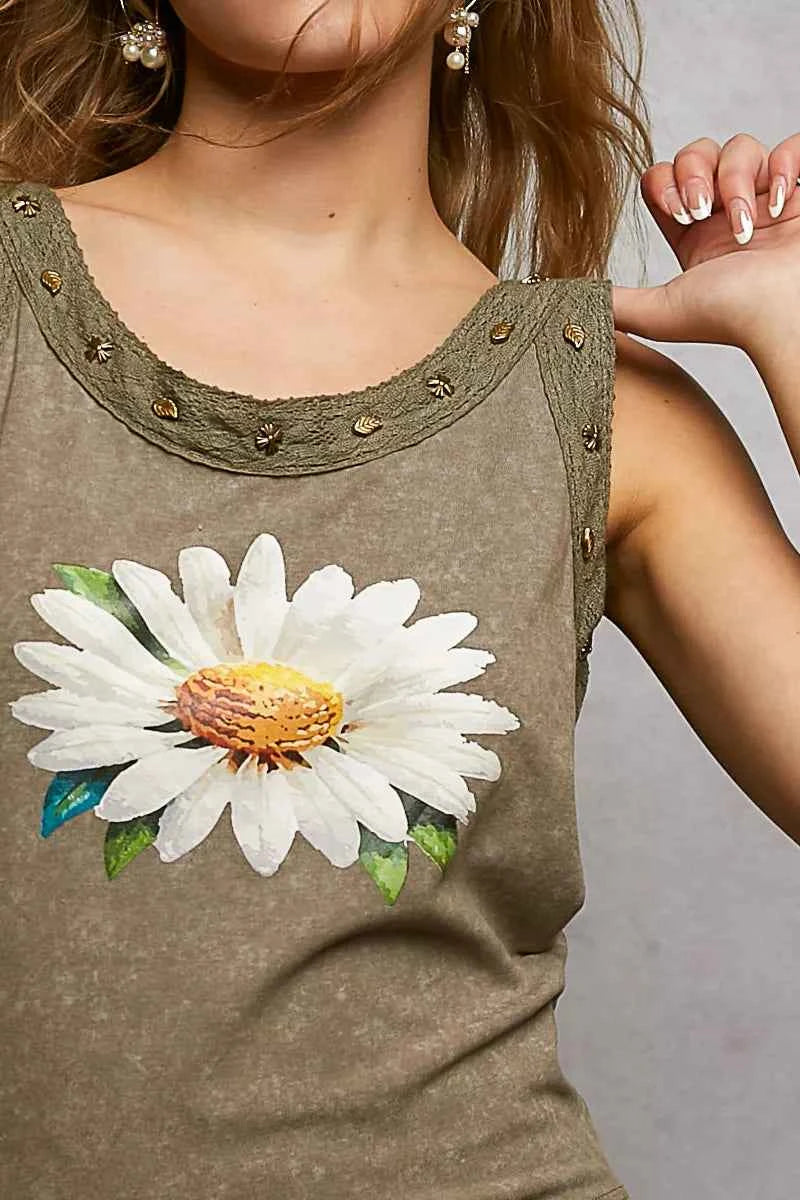 POL Washed Floral Stud Round Neck Slim Tank 19e42c88-d6db-4a0a-a119-a599d55ee16a-Max-Origin