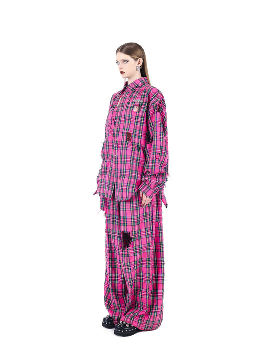 The Pink Grunge Check Two-Piece Set 1F506A21D60122E7547596A2B455CB9B