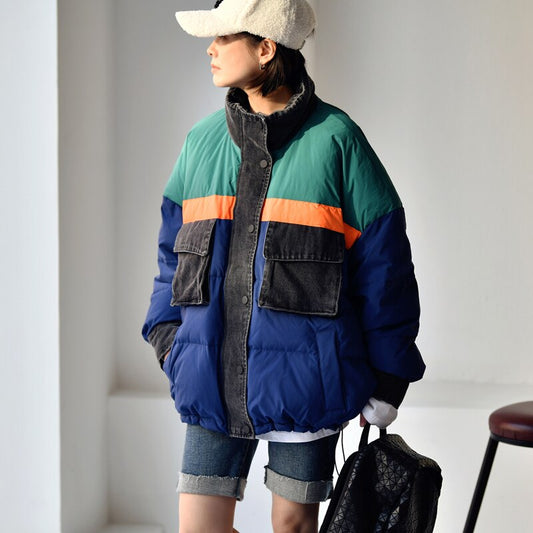 Contrast Stitching Down Jacket