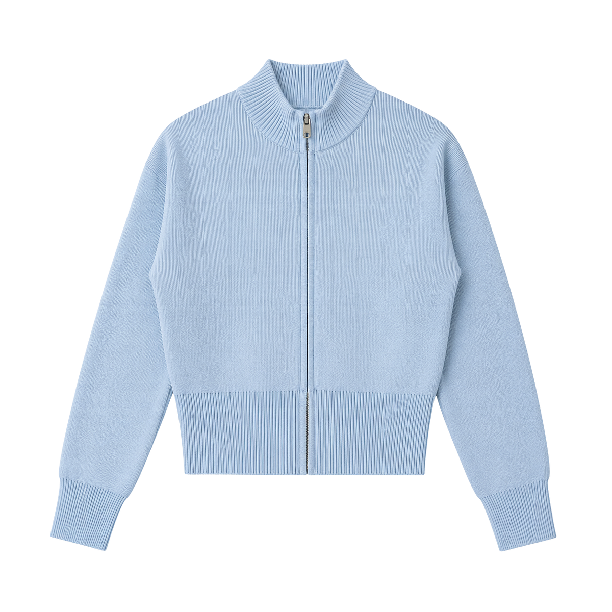 Women's Mock Neck Zip Up Cardigan | Cropped Cotton Knit Jacket 1_f6e98588-12ac-4263-9c19-1671a5ca827f