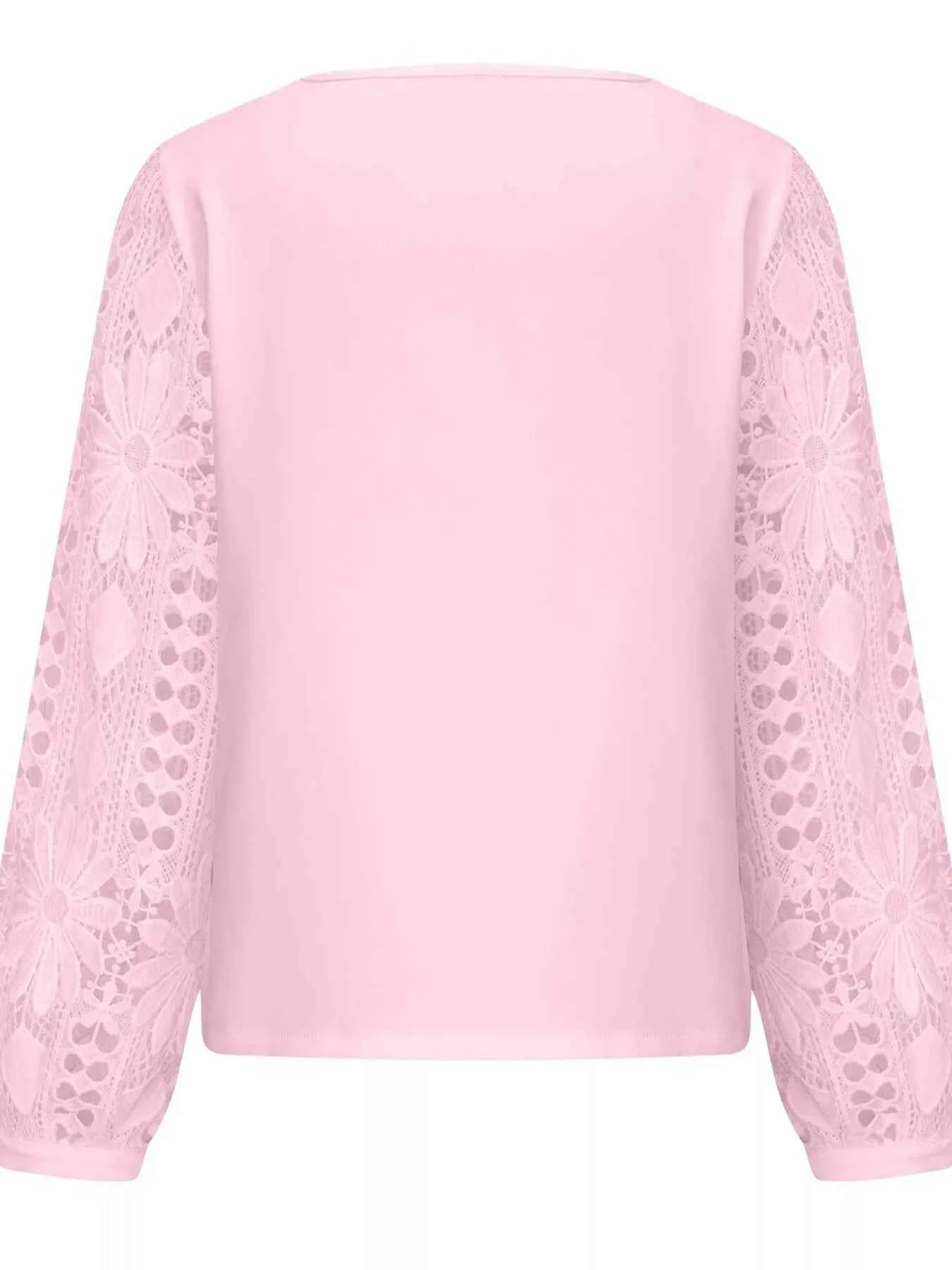 Asymmetrical Lace Long Sleeve Blouse 1a02d6a657184fe19f0eb92dbb716cb6-Max-Origin