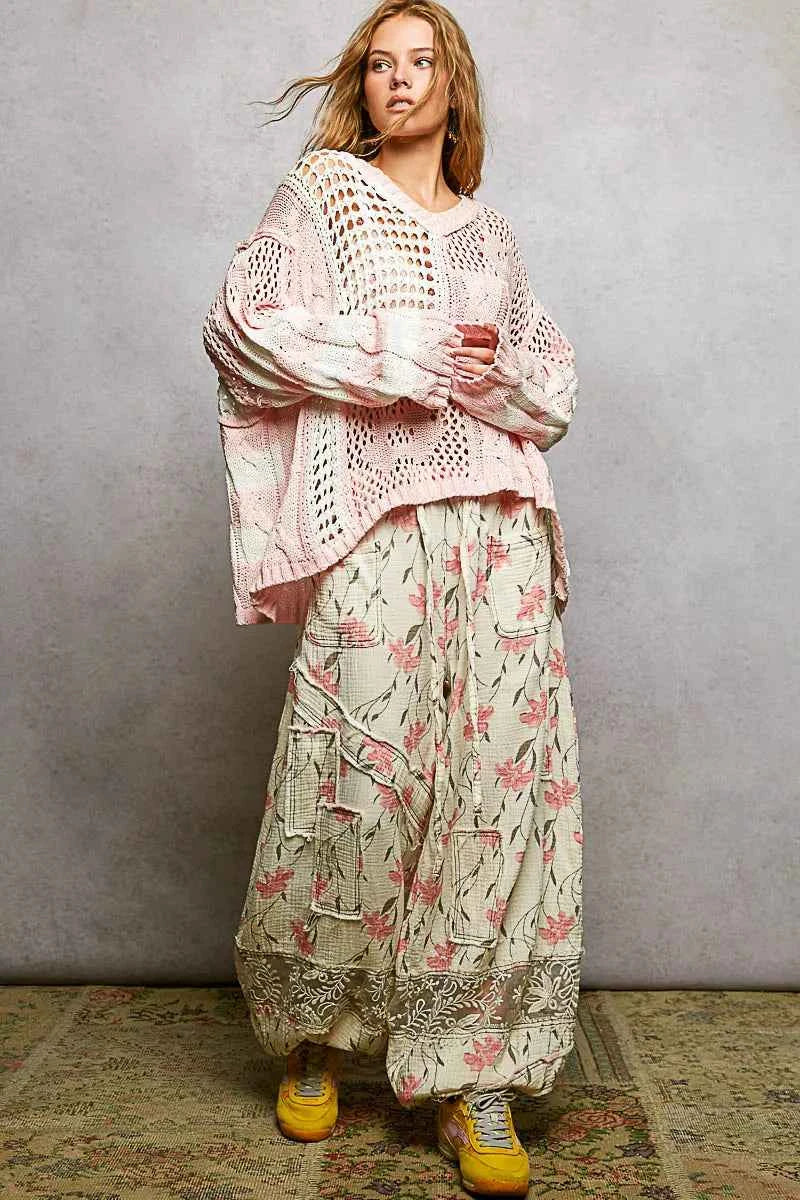 POL Color-Blocked Stripe Pattern Knit Top with Twisted Weave 1a0ca04a-bdc6-4ea2-b1dc-5f5301671b77-Max-Origin