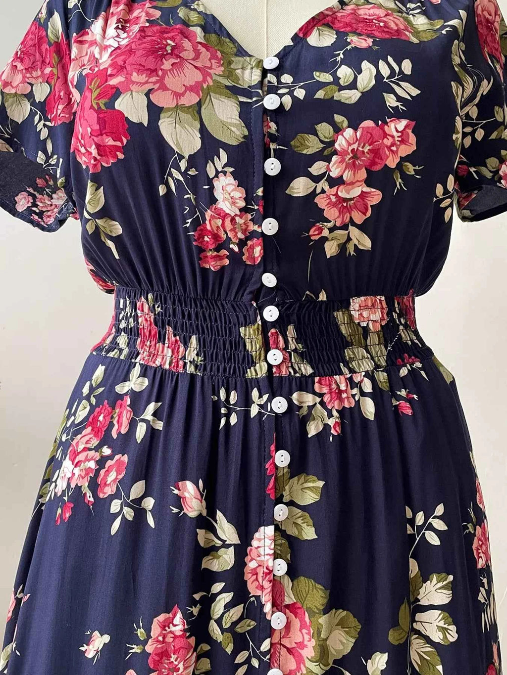 Plus Size Floral Print Short Sleeves V-Neck Dress 1a1489f1-05da-460f-b5d1-6d611912abd9-Max-Origin