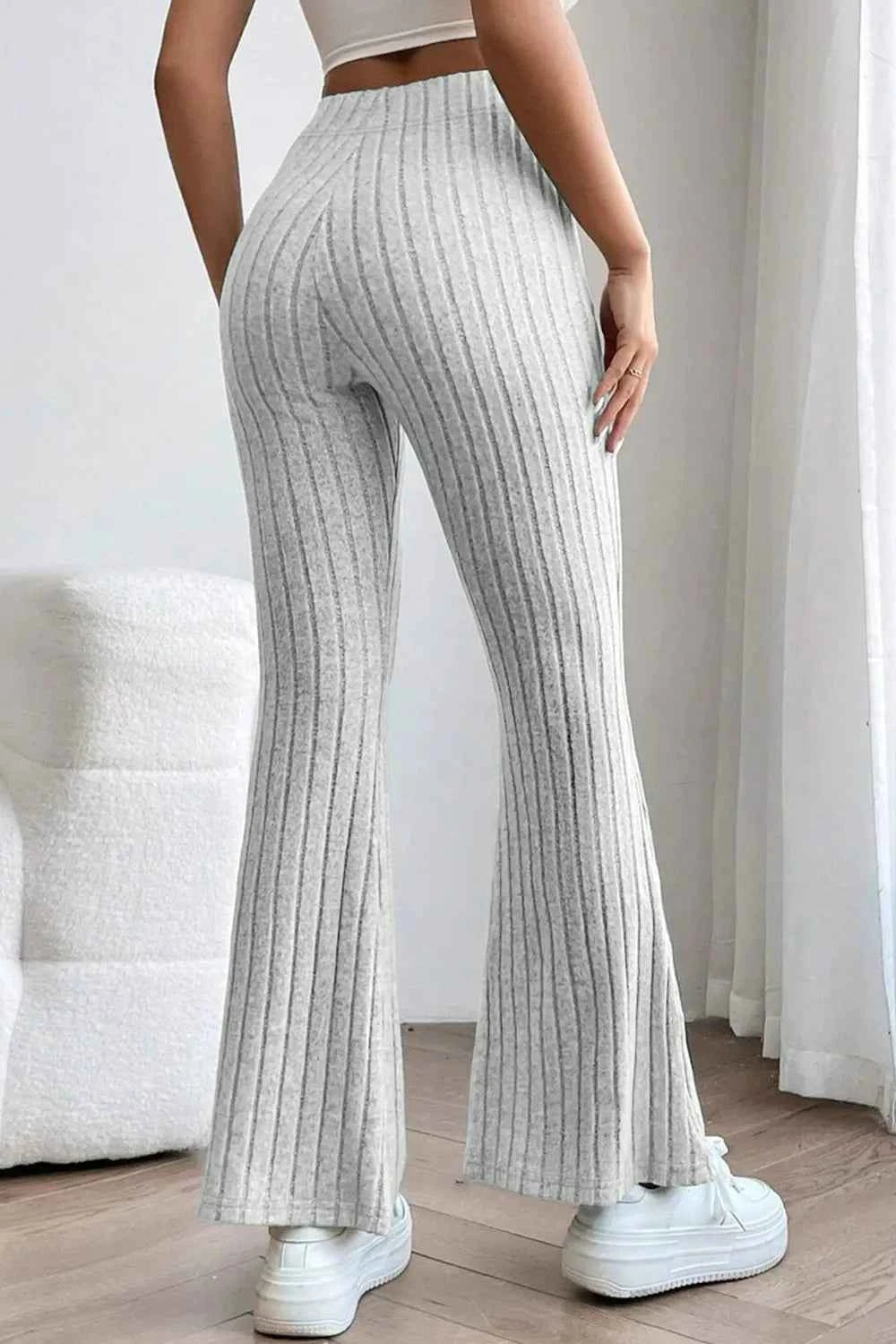 Basic Bae Full Size Ribbed High Waist Flare Pants 1a1c00d0-64e9-4f4c-9f3d-792c8cdee8e8-Max
