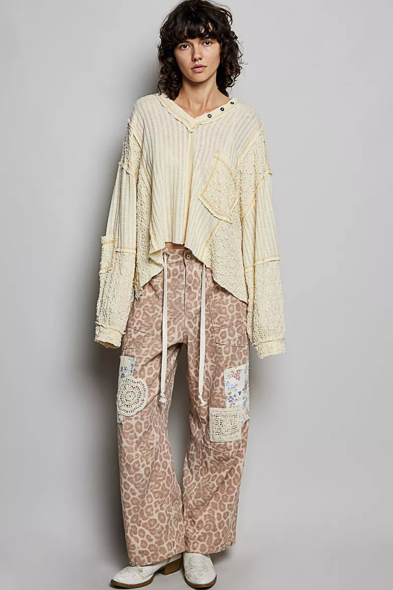 POL V-Neck Long Sleeve Top with Stitch Detail 1a210440-aa68-47e9-8659-55e9ed76e78f-Max-Origin